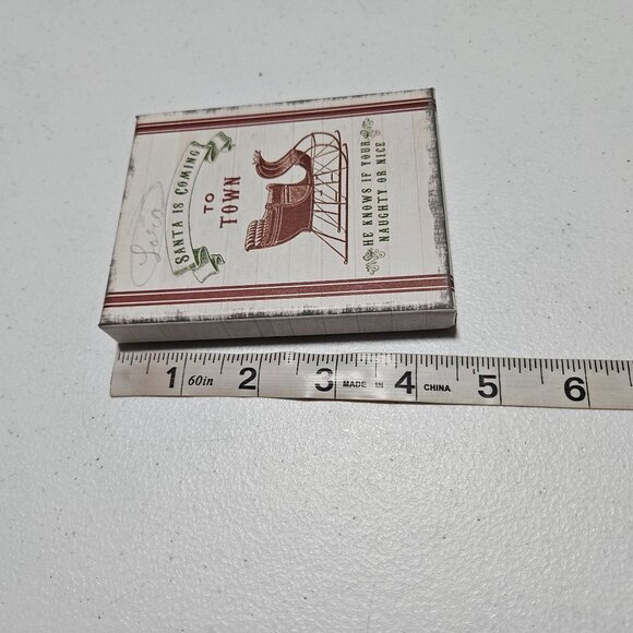 Santa Is Coming To Town Christmas Empty Gift Box Jewelry Holiday Paula Scaletta - Picture 5 of 6